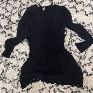 Elegant Black Long Sleeve Dress